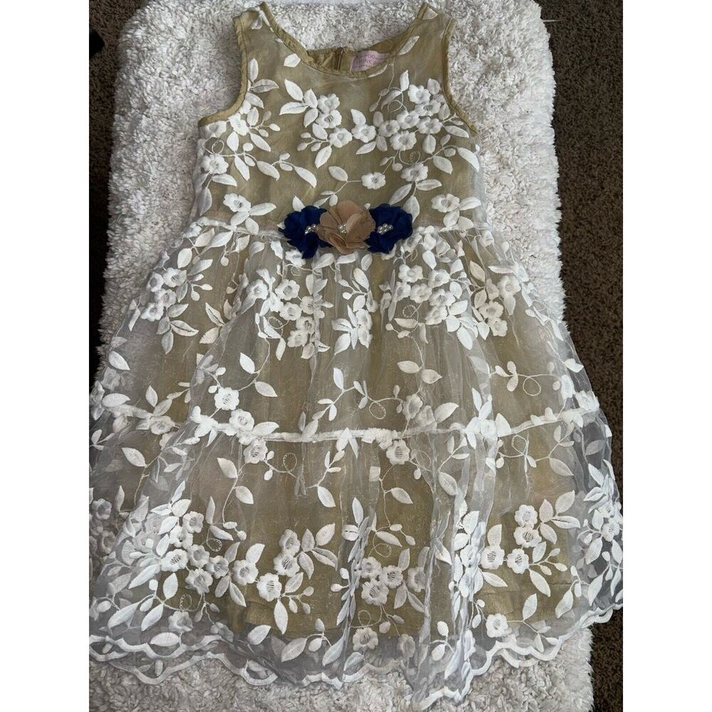 Think Pink Bows Girls Sz. 140 Sleeveless Party Dress. Pretty, Runs Small